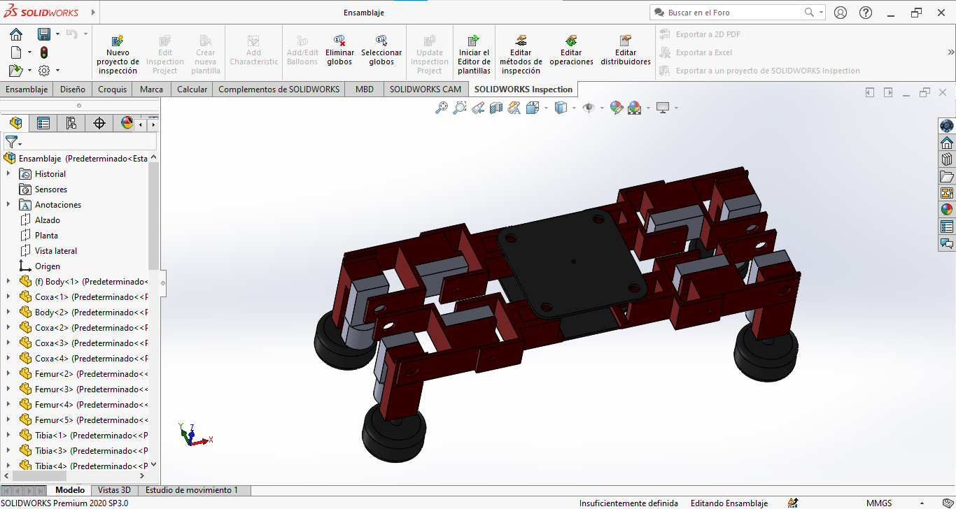 Cuadrupedo Solidworks